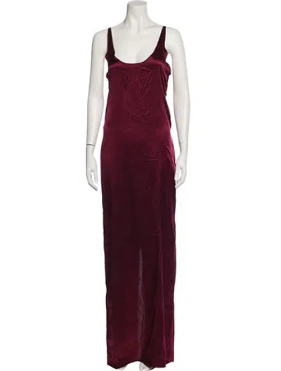 Pre-owned Beare Park Silk Long Dress W/ Tags In Burgundy