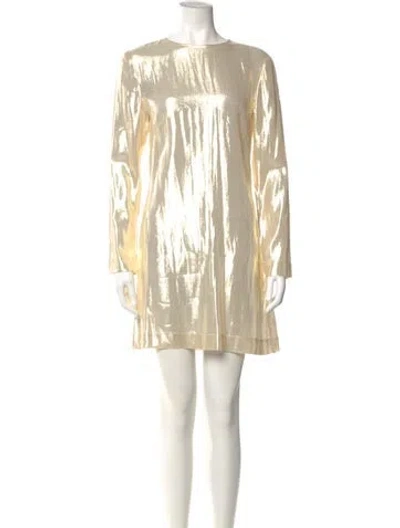 Pre-owned Beare Park Silk Mini Dress In Gold