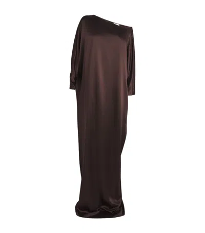 Beare Park Silk Satin Kiri Gown In Brown
