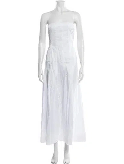 Pre-owned Beare Park Strapless Long Dress In White