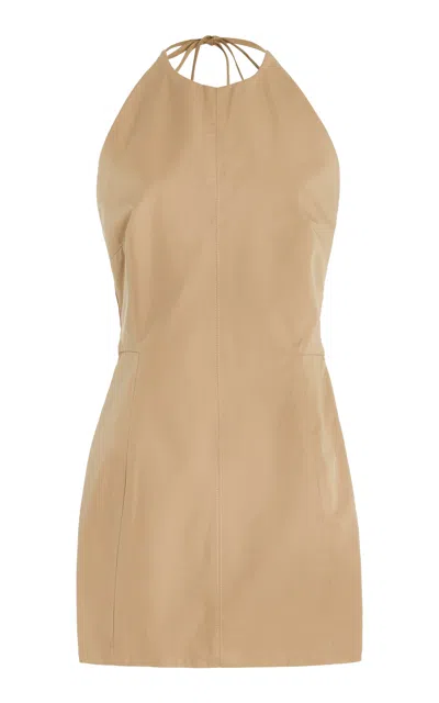 Beare Park The Anise Open-back Cotton Halter Top In Neutral