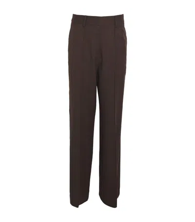 Beare Park Wool Java Slouch Trousers In Brown