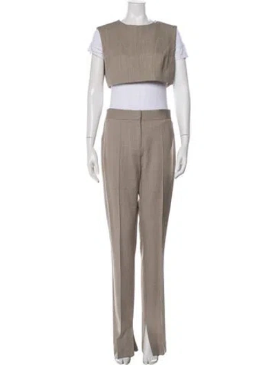 Pre-owned Beare Park Wool Pant Set W/ Tags In Neutral