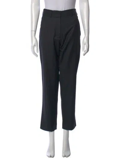 Pre-owned Beare Park Wool Straight Leg Pants In Black