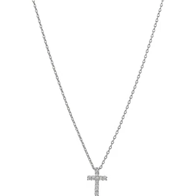 Bearfruit Jewelry 14k Gold Plated Aveline Crystal Cross Necklace Holiday Gift Guide In Metallic