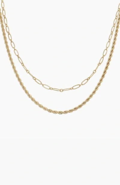 Bearfruit Jewelry 14k Gold Plated Chain And Rope Layered Necklace Gift Idea