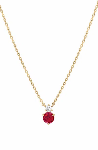 Bearfruit Jewelry 14k Gold Plated Deux Birthstone Necklace Personalized Trendy Gift Idea In Gold Garnet/january