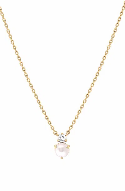 Bearfruit Jewelry 14k Gold Plated Deux Birthstone Necklace Personalized Trendy Gift Idea In Gold Pearl/june