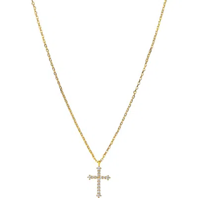 Bearfruit Jewelry 14k Gold Plated Lisette Crystal Cross Necklace Holiday Gift Guide
