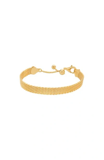 Bearfruit Jewelry 18k Gold Plated Sterling Silver Mash Chain Adjustable Bracelet Holiday Gift Idea