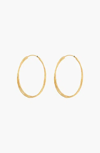 Bearfruit Jewelry Ada Textured Hoop Earrings Large Trendy Statement Jewelry In Gold
