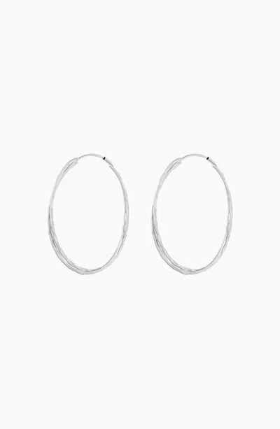 Bearfruit Jewelry Ada Textured Hoop Earrings Large Trendy Statement Jewelry In Silver