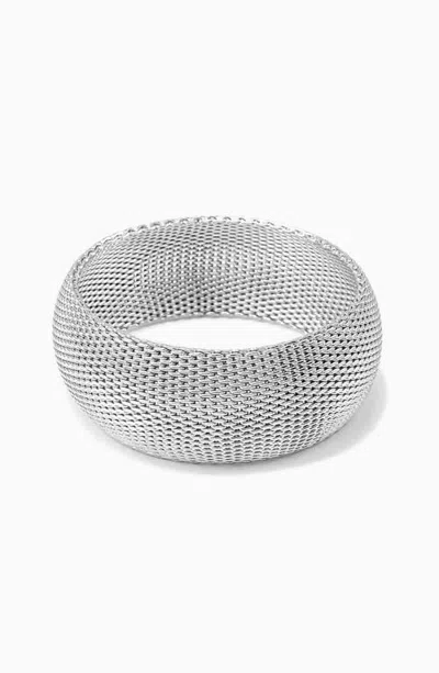 Bearfruit Jewelry Allison Bold Statement Bangle Bracelet Trendy Modern Jewelry In Silver
