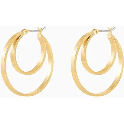 Bearfruit Jewelry April Double Hoop Earrings Modern Layered Statement Jewelry In Gold