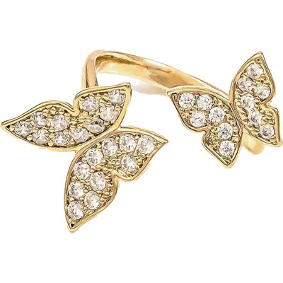 Bearfruit Jewelry Butterfly Statement Adjustable Ring In Gold