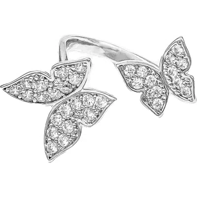 Bearfruit Jewelry Butterfly Statement Adjustable Ring In Silver
