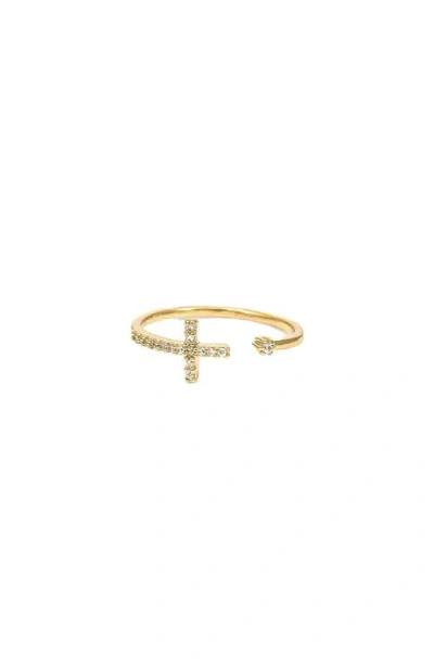 Bearfruit Jewelry Cross Adjustable Ring In Gold