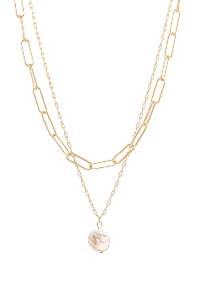 Bearfruit Jewelry Donda Pearl Layered Necklace In Gold