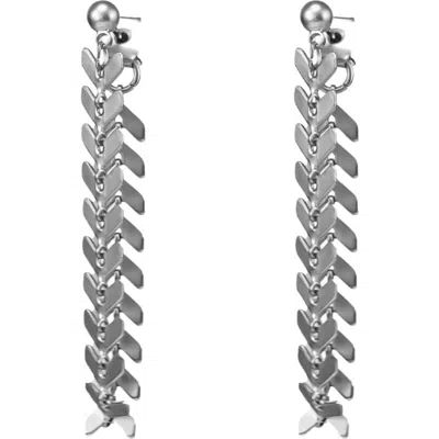 Bearfruit Jewelry Elara Chevron Drop Earrings Bold Trendy Statement In Gold