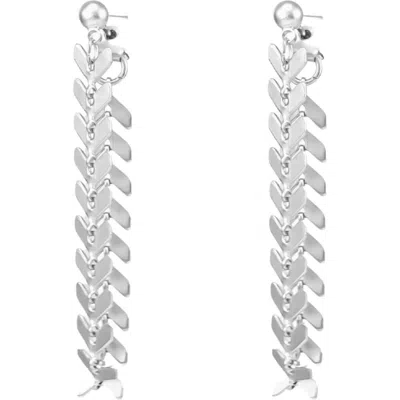 Bearfruit Jewelry Elara Chevron Drop Earrings Bold Trendy Statement In Metallic