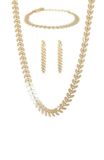 Bearfruit Jewelry Elara Chevron Jewelry Set Trendy Statement Collection In Gold