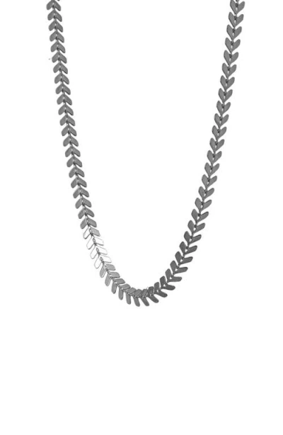 Bearfruit Jewelry Elara Chevron Link Necklace Bold Trendy Statement In Metallic