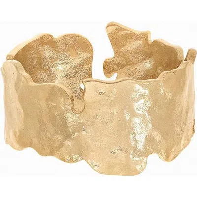 Bearfruit Jewelry Ember Irregular Resin Art Ring Adjustable Modern Statement Jewelry In Gold