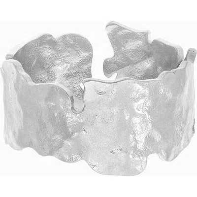 Bearfruit Jewelry Ember Irregular Resin Art Ring Adjustable Modern Statement Jewelry In Silver