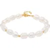 Bearfruit Jewelry Eternal Spring Cultured Pearl Bracelet In Gold