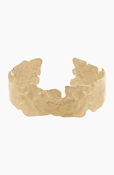 Bearfruit Jewelry Gianna Irregular Edge Cuff Bracelet Bold Modern Statement In Gold