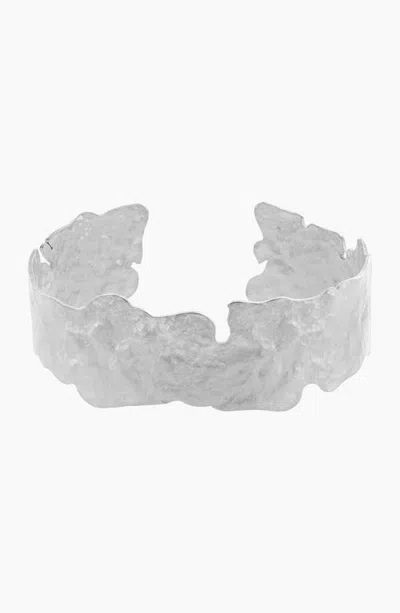 Bearfruit Jewelry Gianna Irregular Edge Cuff Bracelet Bold Modern Statement In Silver