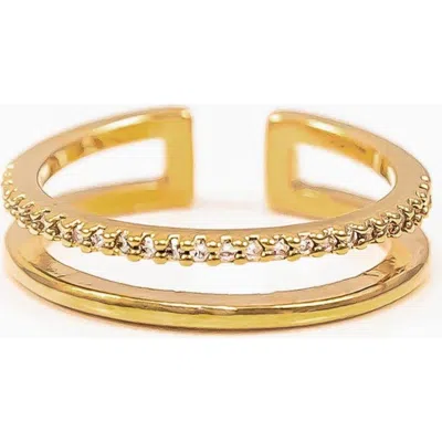 Bearfruit Jewelry Grace Double Band Adjustable Ring In Gold