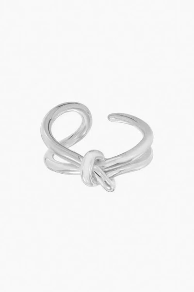 Bearfruit Jewelry Haley Knotted Adjustable Ring In Silver
