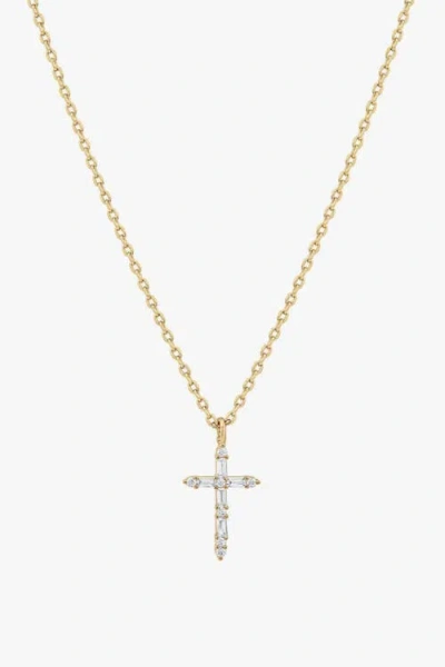 Bearfruit Jewelry Iris Cross Necklace In Gold