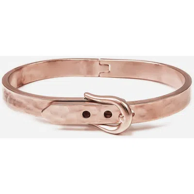 Bearfruit Jewelry Laura Belt Buckle Bangle Bracelet Adjustable Trendy Statement In Pink