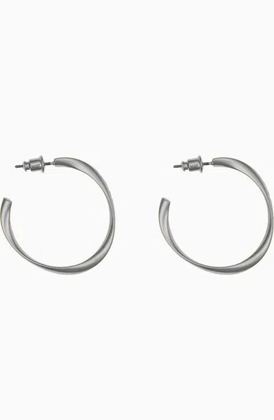 Bearfruit Jewelry Leslie Large Twisted Hoop Earrings Modern Statement Jewelry In Neutral