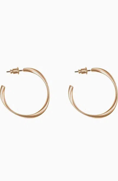 Bearfruit Jewelry Leslie Large Twisted Hoop Earrings Modern Statement Jewelry In Gold