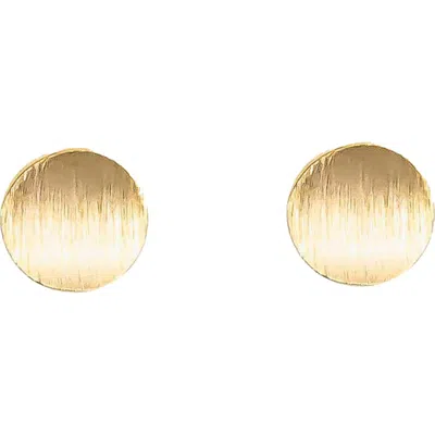 Bearfruit Jewelry Madeleine Round Disc Stud Earrings In Gold