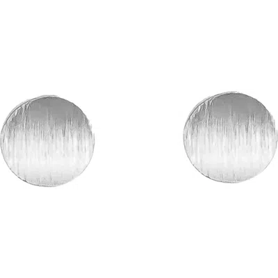 Bearfruit Jewelry Madeleine Round Disc Stud Earrings In Silver