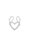 Bearfruit Jewelry Mae Triple Heart Statement Adjustable Ring In Metallic