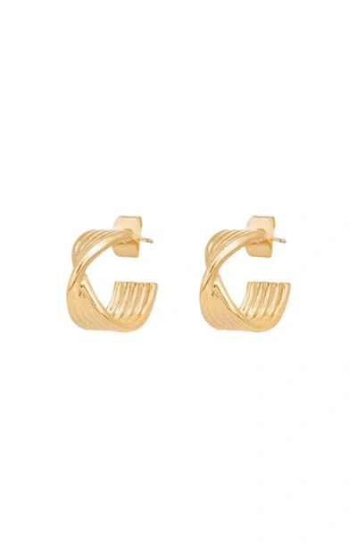 Bearfruit Jewelry Maeve Bow Open Huggies In Gold