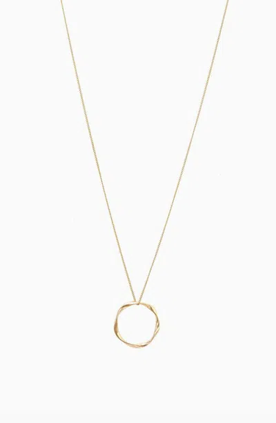 Bearfruit Jewelry Marianne Long Circle Pendant Necklace Minimalist Layering Jewelry In Gold