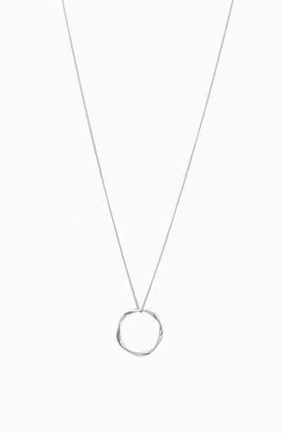 Bearfruit Jewelry Marianne Long Circle Pendant Necklace Minimalist Layering Jewelry In Silver