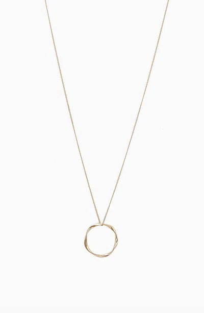 Bearfruit Jewelry Marianne Long Circle Pendant Necklace Minimalist Layering Jewelry In Gold