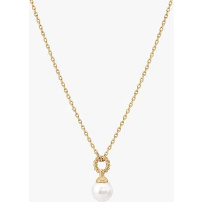 Bearfruit Jewelry Marie Cultured Pearl Charm Necklace In Gold
