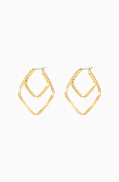 Bearfruit Jewelry May Double Hoop Earrings Petite Modern Geometric Statement In Gold