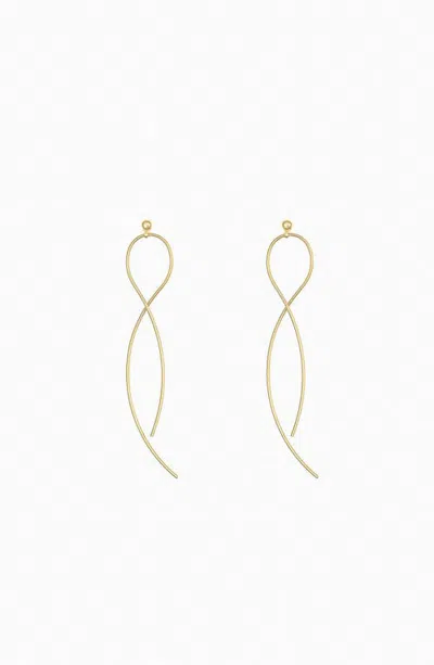 Bearfruit Jewelry Mina Infinity Wire Drop Earrings Modern Statement Jewelry In Gold