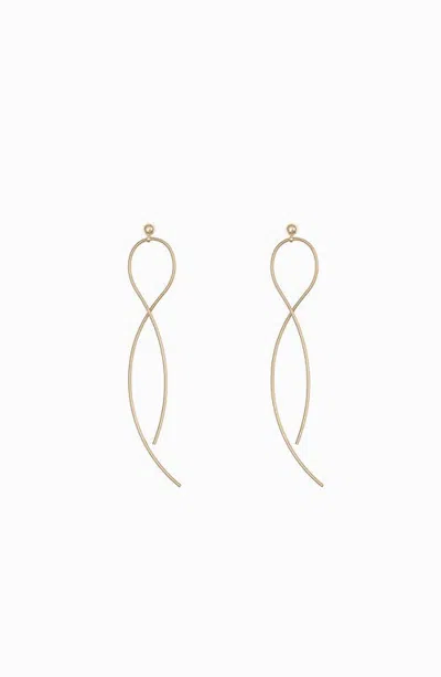 Bearfruit Jewelry Mina Infinity Wire Drop Earrings Modern Statement Jewelry In Gold