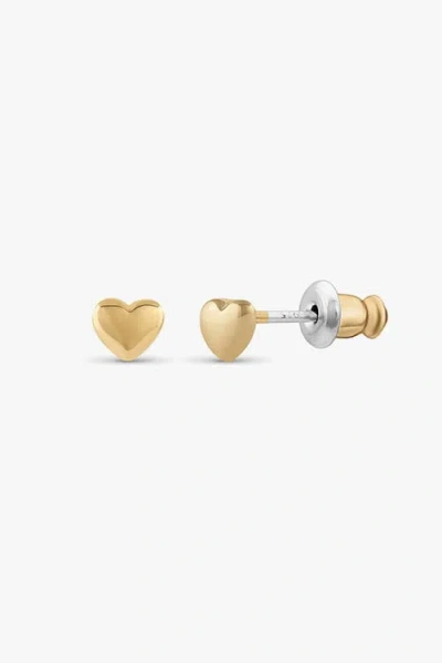 Bearfruit Jewelry Mini Puffed Heart Stud Earrings In Gold