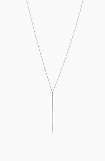 Bearfruit Jewelry Naya Long Vertical Bar Necklace Dainty Minimalist Layering Jewelry In Silver
